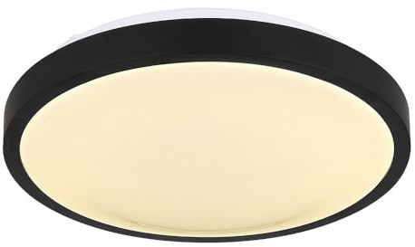 Globo LED-Deckenleuchte - Schwarz matt - Weiß - Acryl - Metall - Ø 30 cm - mit Bewegungssensor