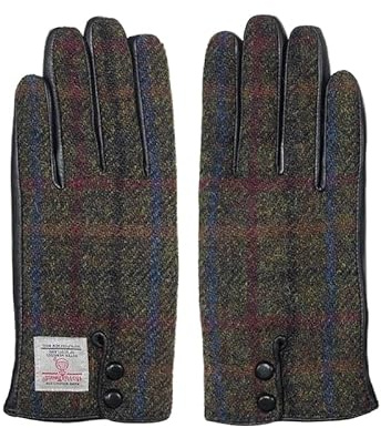 TAILORMAP Harris Tweed Winter Warm Touchscreen Warm Fahren Lammfell Leder Handschuhe
