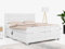 MKS MEBLE Boxspringbett 140x200 elektrisch verstellbar 7-Zonen Taschenfederkern Matratze inkl Visco Topper Bett 140x200 mit Motor Polsterbett Motorbett - Elektro - Weiß Kunstleder - H4