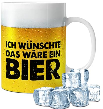 RANJIMA Vatertagsgeschenk für Papa - Papa Tasse mit Spruch Ich wünschte das wäre ein Bier, Herrentagsgeschenke Männertag Geschenke für Männer Ausgefallene Vatertagsgeschenke Geburtstagsgeschenk 350ML