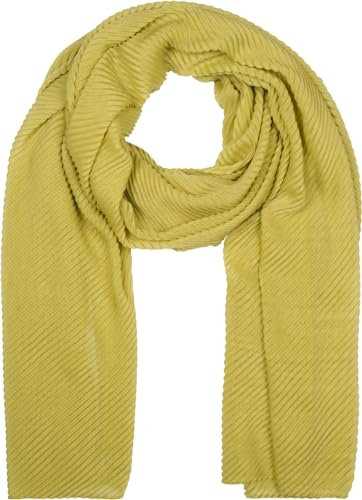 styleBREAKER Damen Schal fein gekreppt | Leichter Plissee-Schal für stilvolle Looks | Elegantes Halstuch mit fließenden Falten | Modisch Vielseitig & Angenehm weich | 96 x 192 cm, Farbe:Kiwigrün