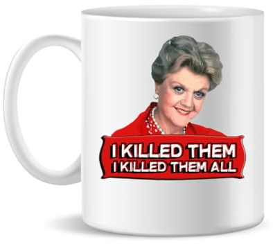 Angela Lansbury Jessica Fletcher Ceramic Tea and Coffee Mug, 330ml, Magic White Pink Black 330ml