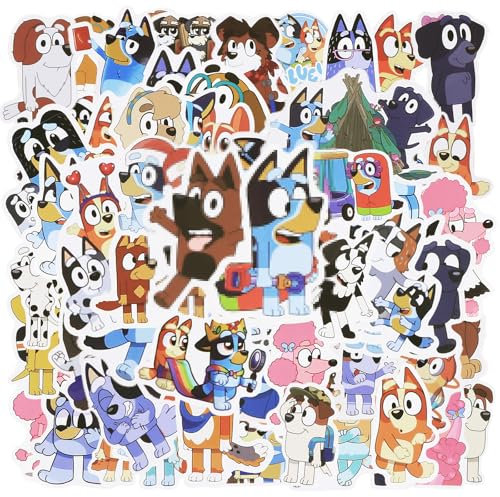 100 Stück Blue Aufkleber Kinder, Anime Sticker Kawaii Sticker, Wasserfester Vinyl Aufkleber für Laptop Scrapbook Skateboard