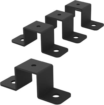 VANROUG Lot de 4 Colliers de Serrage Carrés en U, Support de Connecteur et Fixation Murale pour Poteau de Clôture et Tuyaux d'Eau