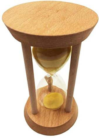 Luzhengyang 15/20/30 Minuten Sanduhr Sanduhr - Home Kitchen Game Sport Yoga Timer - Holz Glas Sanduhr - Gelb oder Blau - 14.0 x 8.0 cm - Gelb, 15 Minuten