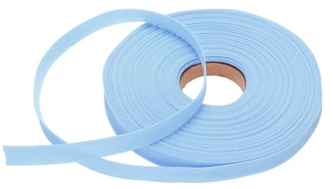 QUARKZMAN 12 mm Einzelfalz Schrägband Polyester Nahtband Gurtband Stoffband für Nähen, Säumen, Quilten, Einfassen von Handwerk (Hellblau 23 m)
