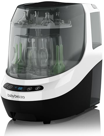 Baby Brezza Bottle Washer Pro - Limpiador de Biberones Automático, Esterilizador y Secador 3 en 1 | Lavado a Presión con 6 Modos de Limpieza | Mayor Capacidad - 4 Biberones y Accesorios