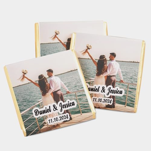 Lot de 50 chocolats de mariage personnalisés avec photo, cadeaux pour invités