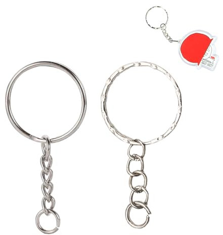 TRKETK 20 Piezas Anillas Llaveros Llavero con Cadena Dividido Split Llaveros Arandelas Enganche Llavero Anillas Metalicas Kit para DIY Adornos Llaves Artesanías Bisutería