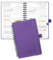 POPRUN Taschenkalender 2025 2026 Klein (Aug.2025-Dez.2026) Ringbuch mit Softcover, ca. A6 (16 x 10,5 cm), terminplaner 2025 2026 Klein 1 Woche 2 Seite mit Plastiklineal - Lila