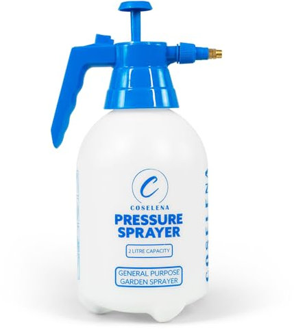 Coselena 2L Garden Sprayer - Portable High Pressure Sprayer with Carry Strap & Adjustable Spray - Durable Weed Killer Pump Sprayer & Plant Spray Bottle - Ideal Sprayer for Patio Cleaning & Garden