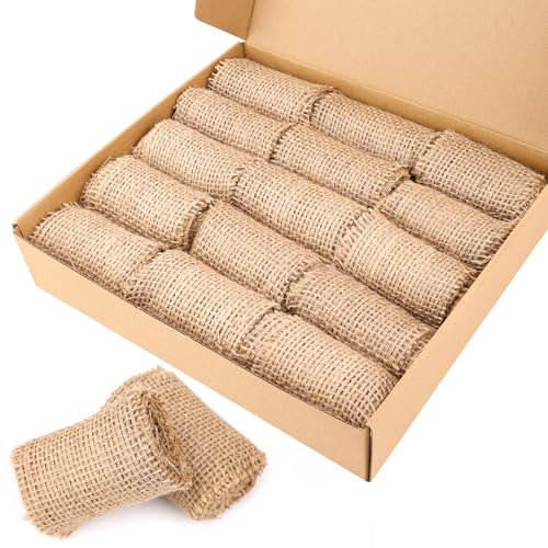 15 Rolls Smoker Fuel for Beekeeping, COITEK Jute Burlap Bee Smoker Fuel with Cool Smoke, Easy to Light and Long Sustainable Burn(2.2 Pound)