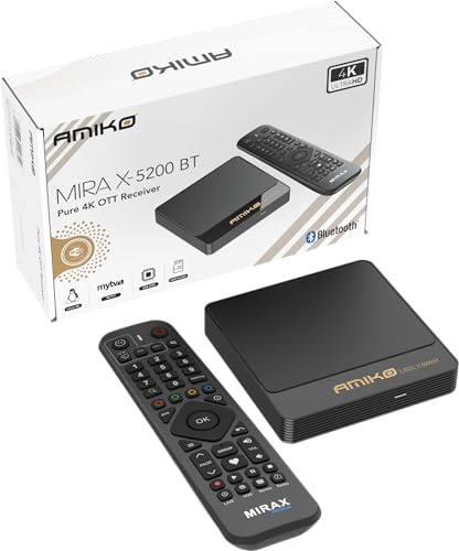 Amiko Mira X-5200 BT control remoto Bluetooth 4K Pure OTT Receptor 2GB DDR3 8G UHD