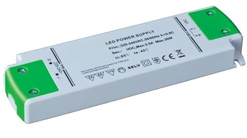 LED Netzteil Pro Slim (MECP-D) 24V DC, 1.25A, 30W Trafo Dimmbar mit MM Möbeleinbau, CE, Kurzschlussfe