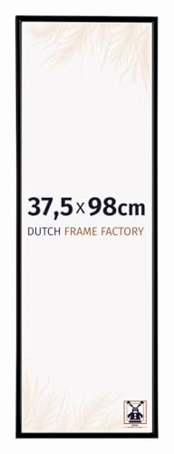 Dutch Frame Factory - Bilderrahmen 37,5x98 cm Schwarz Matt - Kunststoff | Antireflex-Acrylglas aus Kunststoff, Wandmontage, Geeignet für Fotos, Poster und Puzzles, Easy, Made in Holland