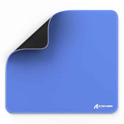 ATTACK SHARK Gaming Mouse Pad for Esports Speed Waterproof Surface Mouse mats Stitched Edges and Anti-Slip Rubber Base Size L 17.32” x 15.75” x 0.15” Blue