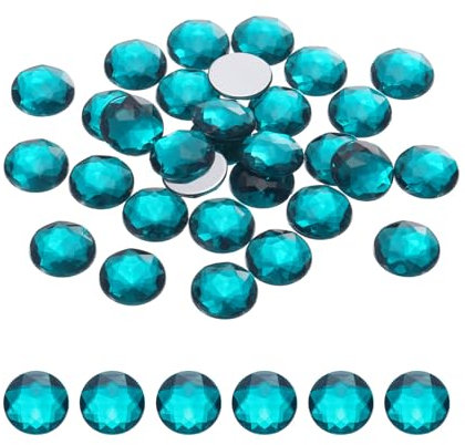 QUARKZMAN Flache runde Acryl-Strasssteine, 12mm SS45 Indigo Flache Rückseite Kristall-Strasssteine für Basteln Kleidung Schuhe DIY Dekoration Geschenke 100 Stück