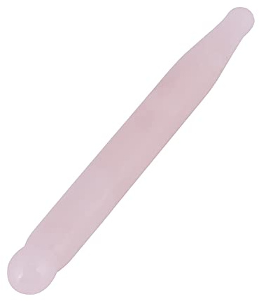 Cristallo naturale di quarzo rosa, massaggiatore viso, pietra liscia, strumento per il viso, terapia per agopunto, rilassamento spa, quarzo rosa, 12 cm, 51 g