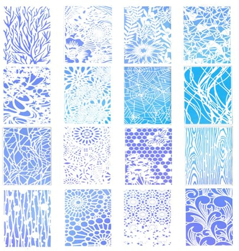 Kunststoff Schablonen Set Geometrische Texturen Schablonen Malen geometrische Malschablonen Schablonen Malen für Scrapbooking, Boden,Möbel Wandgestaltung Deko,DIY Scrapbooking Handwerk (16YSWL)