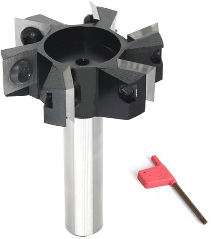 6-Wing CNC Spoilboard Surfacing Router Bit, Carbide Insert, 2CD, 1/2Shank | 6-Wing Replaceable Carbide Inserts for Fast, Smooth Cutting, for Slab Flattening, Spoilboard Surfacing and Planing Wood.