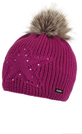 Eisbär Chantal Lux Crystal MÜ Mütze, deep pink/AF greybrown, One Size