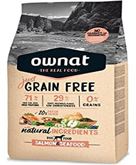 Ownat Dog, para perros, Just Grain Free Salmon & Seafood, sabor Pescado 14000 g