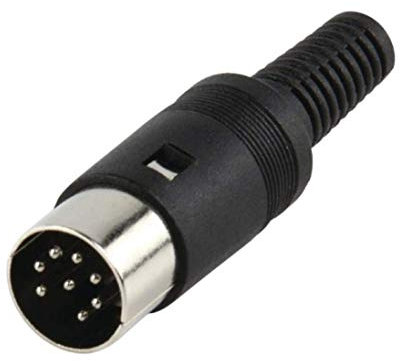 Connecteur prise DIN 8 pôles volant à souder mâle M corps pvc avec queue 8p
