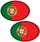 Biomar Labs 2 x PVC Autocollant Voiture Auto Moto Drapeau National Portugais Portugal Oval Flag B 208