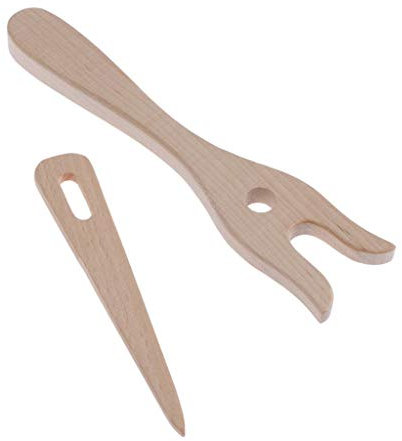 P Prettyia Strickgabel aus Holz, Strick Gabel Stricken Handarbeit
