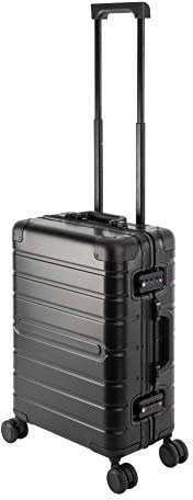 Travelhouse Oslo Aluminium Reisekoffer Schwarz Bordkoffer Hartschale Handgepäckkoffer 39L 2X TSA Zahlenschloss