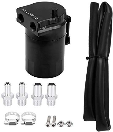 decanter vapori olio decanter vapori olio adatto per Serbatoio dell'olio, 300ML Alluminio universale Car Engine Serbatoio olio Serbatoio sfiato Kit serbatoio sfiato(Nero)