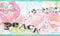 Dundee Deco BD6254 Tapeten Bordüre, vorgeklebt, für Kinder, Pink, Weiß, Grün, Schwarz, Peace, Love, Tapetenbordüre Retro-Design, 4,57 m x 17,78 cm