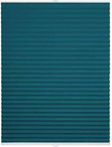 ondeco Plissee ohne Bohren mit Klemmträger, Sonnenschutz für Fenster innen, Jalousien Fenster ohne Bohren Blickdicht, Faltrollo Sichtschutz für Tür Fensterrahmen, Rollo Petrol 70x130 cm