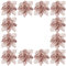 NUOBESTY 12pcs Rose Gold Glitter Poinsettia Artificial Christmas Hollow Simulation Tree Decoration Xmas Holiday Party Wreath Garland Bunting Decorations