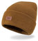 Levi's Unisex All Season Comfy Leather Logo Patch Cuffed Hero Beanie-Mütze, Braun, Einheitsgröße