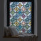 dktie Dekorfolie Glasmalerei Fensterfolie Sichtschuzfolie Milchglasfolie Kreise Statisch Haftend Privatsphäre Fensteraufkleber (Blau, 90 x 200 cm)