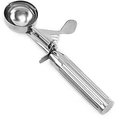 Varilety Cuchara para helado de acero inoxidable con gatillo profesional resistente antiadherente para cocina