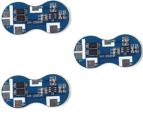 DollaTek 3Pcs 2S Li-ion 18650 Lithium Battery Charger Protection Board 7.4V Overcurrent Overcharge Overdischarge Protection