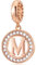 CHAWIN Initial M Letter Charm, Alphabet Rose Gold, 925 Sterling Silver Charm for Pandora Bracelets, Necklace, Circle Dangle Gift for Women, Girls, Sparkling Clear Stones