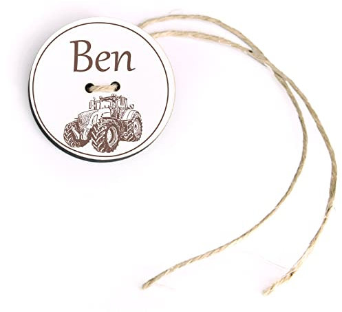 Schultüten Anhänger mit Name und Traktor Motiv - Kinder Geschenk Einschulung Schulanfang Ø 5 cm