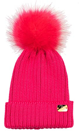 Rydale Ladies Pom Pom Hat Women's Bobble Hat Winter Beanie 12 Colours (Bonbon)