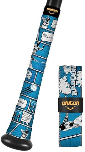 Clutch Sports Apparel Baseball- und Softball-Schläger-Griffband, 1,1 mm, Allwetter-Leistung für Multi-Sport-Griffe, verstellbar & rutschfest, Comic-Streifen