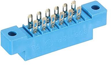 sourcing map Kartenkante Verbinder Blau Sockel 12 Stifte Lötöse 3.96mm Pitch für Leiterplatte Arcade