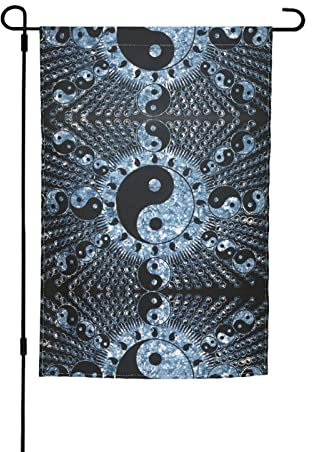 Ying Yang Diagramm Yard Dekoration Flagge 30,5 x 45,7 cm doppelseitige Garten Terrasse Rasen Hof Outdoor Dekoration Flagge