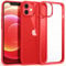 Supdeal Shockproof Clear Case for iPhone 12/12 Pro, [Not Yellowing] [10FT Military Drop Protection] Hard Clear Back Four Corner Airbags Drop Protection Phone Cover, 6.1 inch, Red