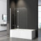 Duschwand für Badewanne 2-teilig Faltbar 120x140cm Badewannenaufsatz, Klappbar Glas Duschabtrennung für Badewanne aus 6mm Sicherheitsglas (ESG) mit Nano Beschichtung