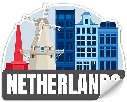 Finest Folia Länderaufkleber 10x7,9cm Wahrzeichen Sticker für Auto Koffer Wohnmobil Laptop selbstklebend wasserfest Länder Aufkleber R210 (05 Netherlands)