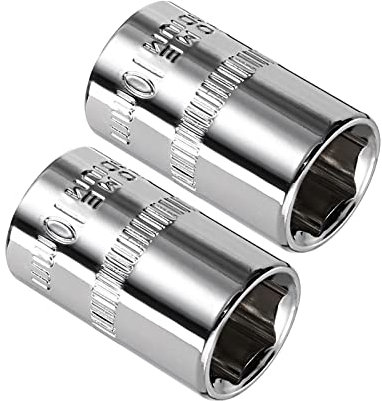 Kozelo 2pcs 6 pointe Superficiel Douille - [1/4 pouce x 10mm] Carré Entraînement pour Voiture Mécanique Équipement Réparation Utilisation, CR-V Acier Métrique Tailles