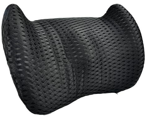 DTYGUIXE Cojín Lumbar Ergonómico para Silla de Oficina, Respaldo Lumbar Viscoelastico para Asiento de Coche con Funda Lavable y Cinta Ajustable Almohada Lumbar para Coche para Apoyo Cómodo