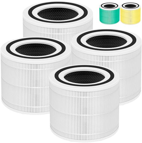 240 True HEPA Replacement Filter 14 for Puro 240 Air Purifier, 3-in-1 HP-14 High Efficiency HEPA Filter with Activated Carbon Filter, 4 Pack, White